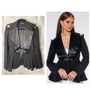Akira- Cut-Out Peplum Blazer
